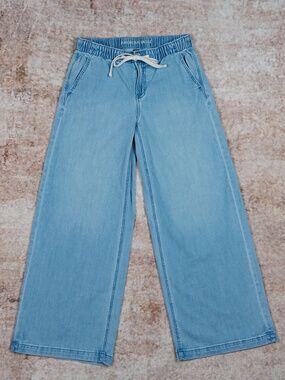 American Eagle Low Rise Ultra Wide Leg Jeans Light Wash Denim XS